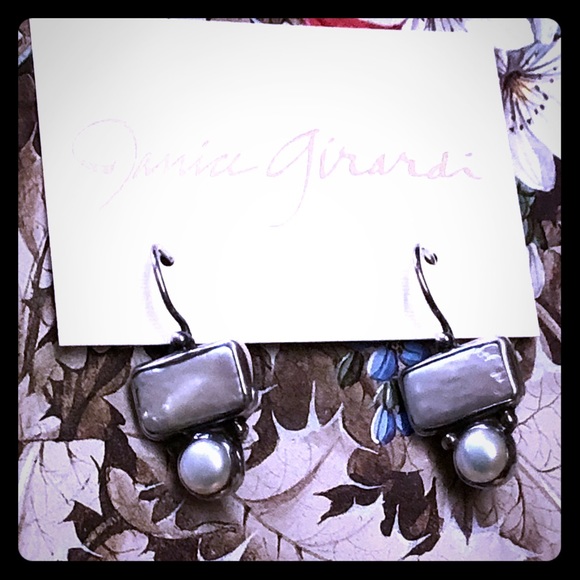 Cultured Rectangular Pearl Earrings